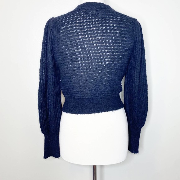 Aritzia Wilfred Cardigan Black Mohair Alpaca Blend Loose Knit Small - Picture 3 of 8